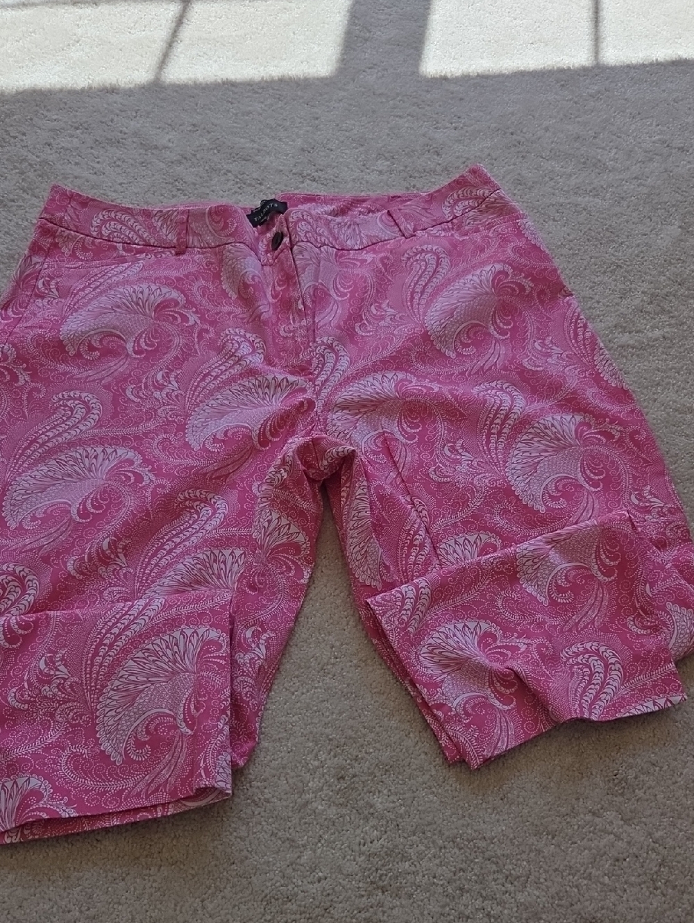 Talbots Pink Paisley Cropped Pants